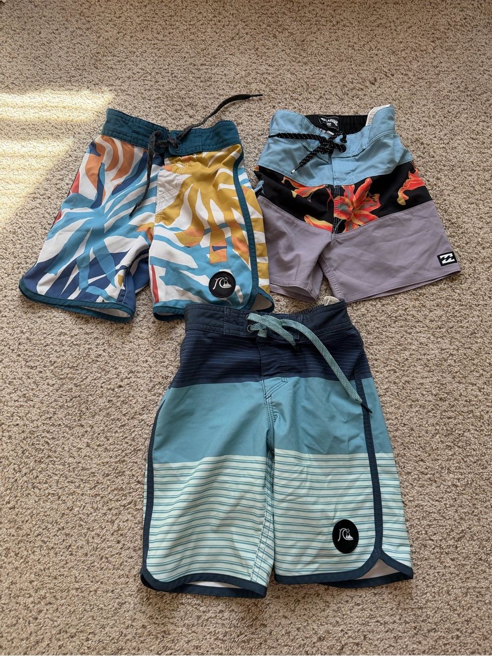 Quiksilver Billabong Swim Trunks Board Shorts Bundle 3T & 5